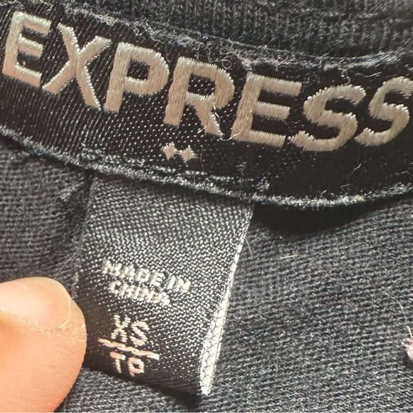 Express Black Tank Top XS Crochet Knit Trim - Picture 4 of 4